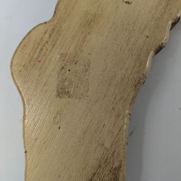 10" Wood Christmas Decoration Teddy Bear Stocking Santa Hat Signed Vintage 1988 - Picture 6 of 8